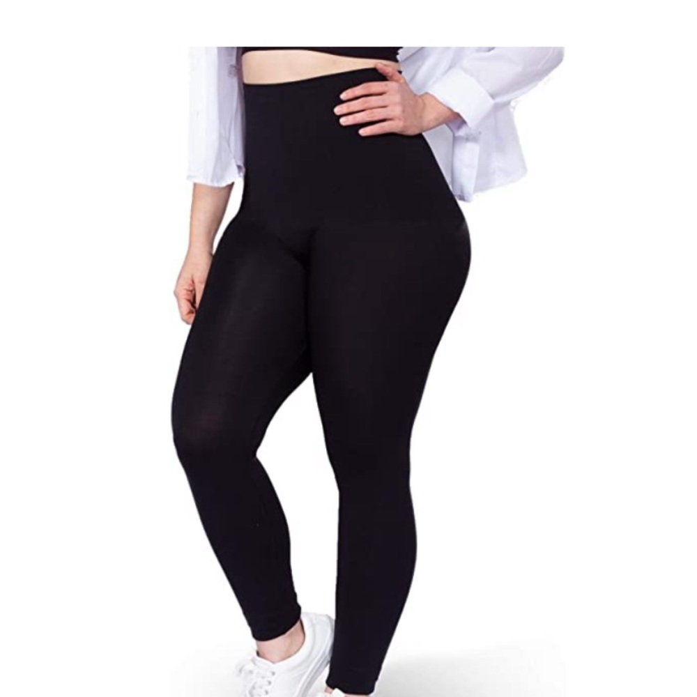 Empetua Women's Compression Leggings-Black Shape wear Leggings 3X